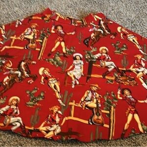 XS custom pinup cowgirl a line skirt